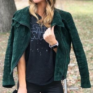 Blanknyc forest green suede jacket